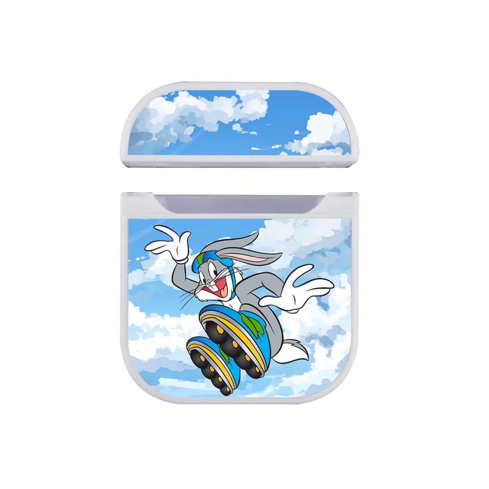 Bugs Bunny Roller Skating Apple Airpods Case White