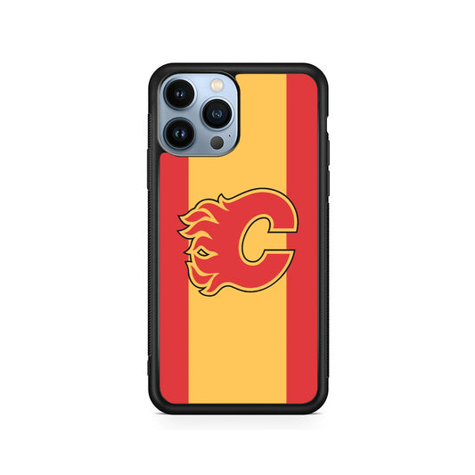 Calgary Flames Stripe Of Colour iPhone 15 Pro Case