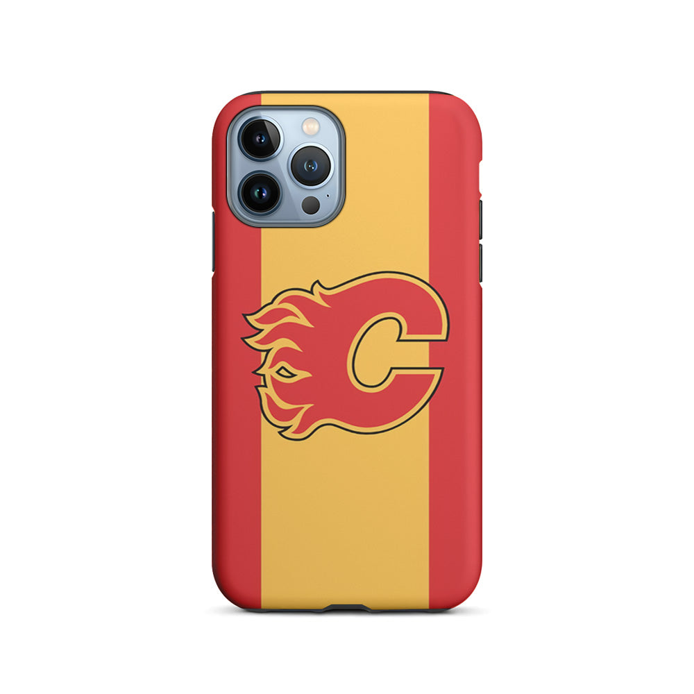 Calgary Flames Stripe Of Colour iPhone 15 Pro Case