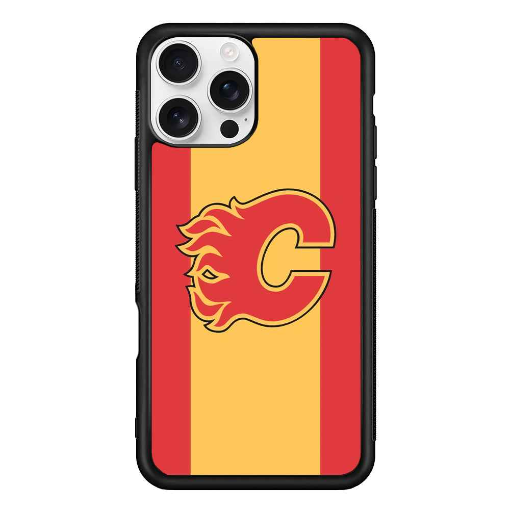 Calgary Flames Stripe Of Colour iPhone 16 Pro Case