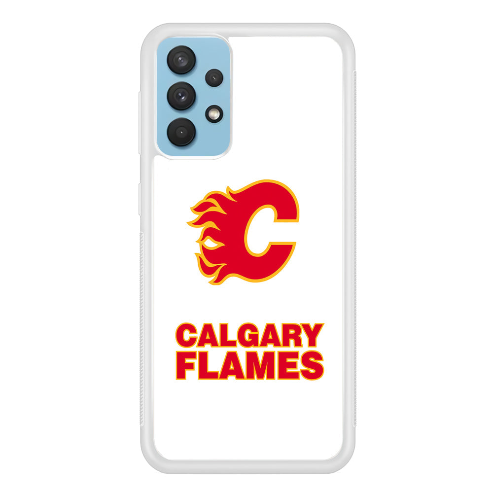 Calgary Flames White Samsung Galaxy A32 Case