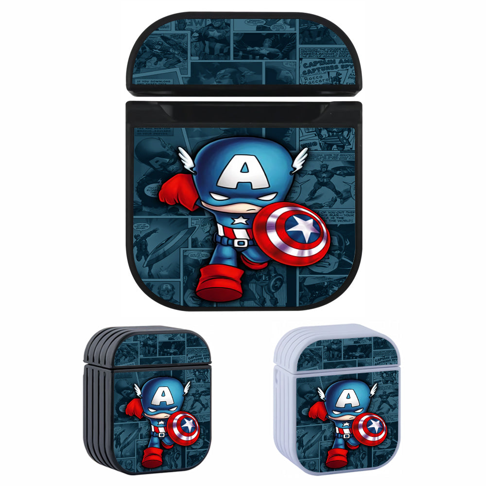 Captain America Cute Comic Apple Airpods Case