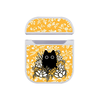 Cat On a Throne of Flowers Apple Airpods Case White