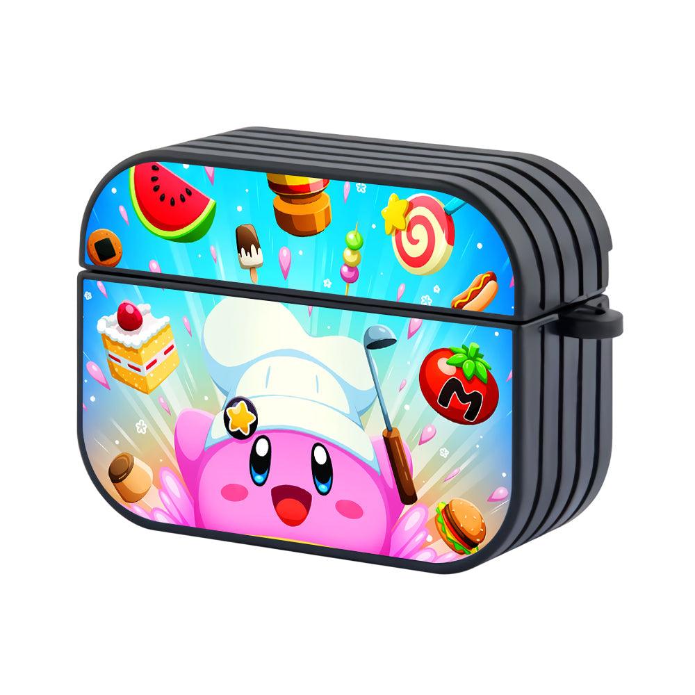 Chef Kirby Cute Kawaii Apple Airpods Pro Case Black
