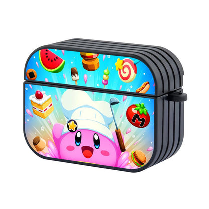 Chef Kirby Cute Kawaii Apple Airpods Pro Case Black