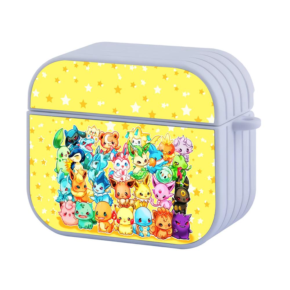 Chibi Cute Pokemon Star Background Apple Airpods 4 Case White