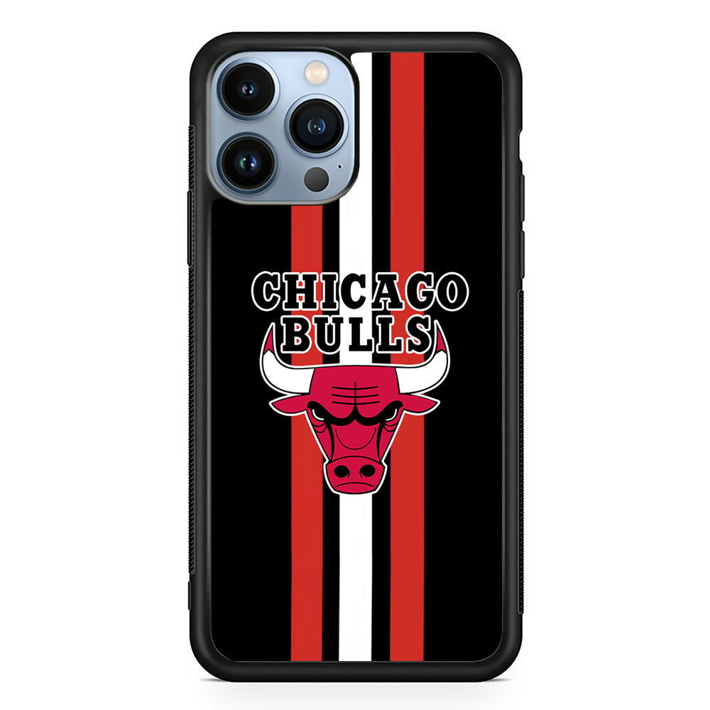Chicago Bulls Stripe And Emblem iPhone 15 Pro Case - Carneyforia