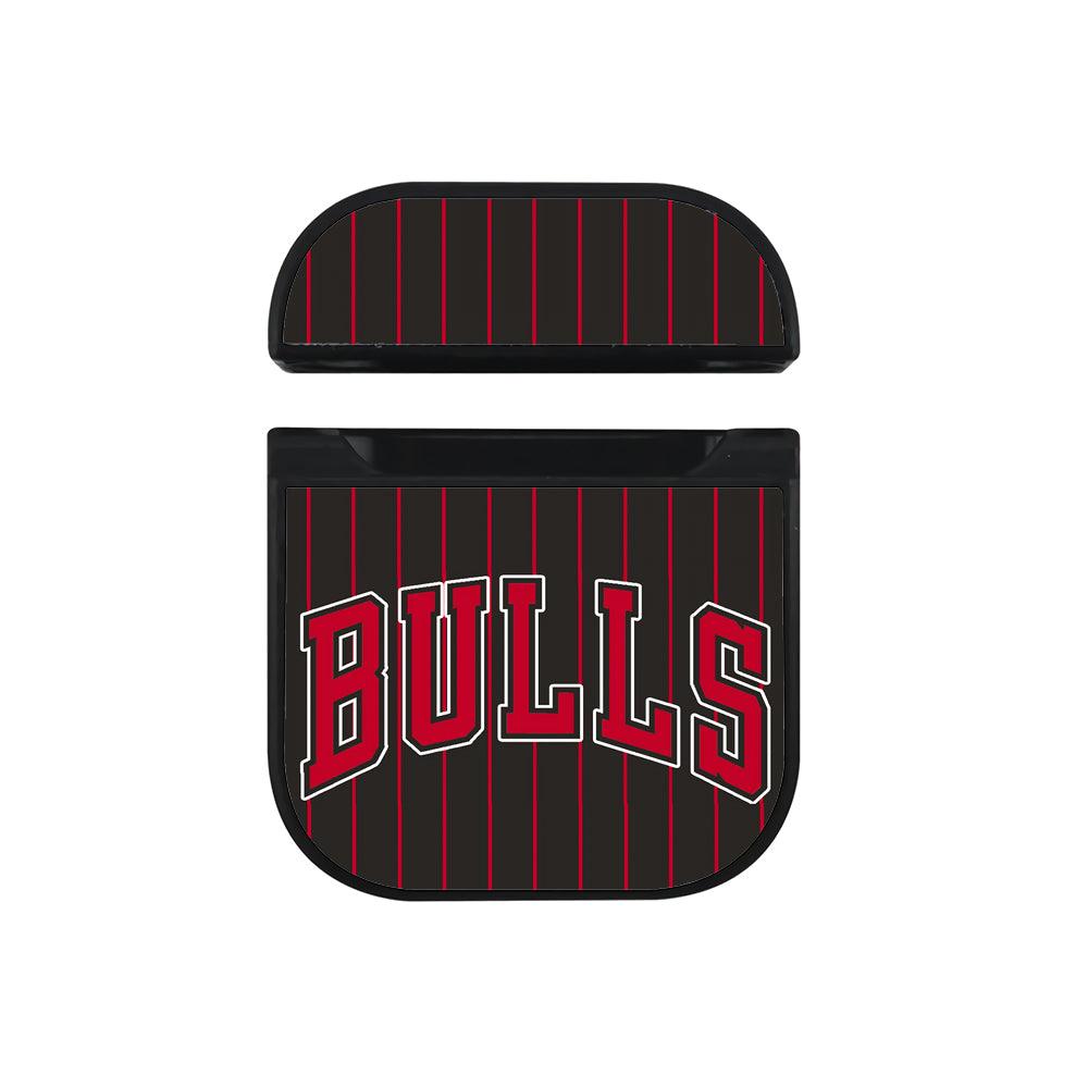 Chicago Bulls Wide Layer Apple Airpods Case Black