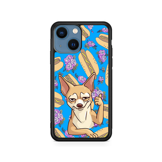 Chihuahua and Hot Dog Bid iPhone 15 Case