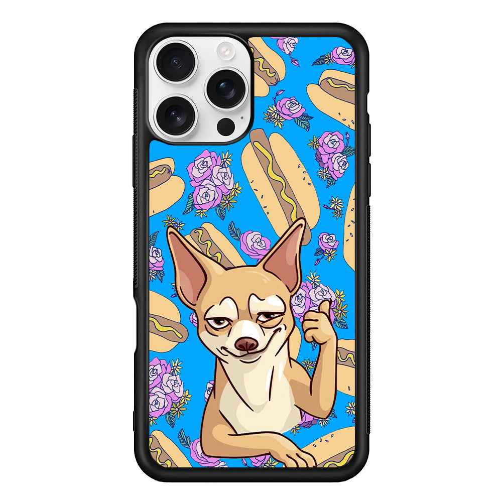 Chihuahua and Hot Dog Bid iPhone 16 Pro Case