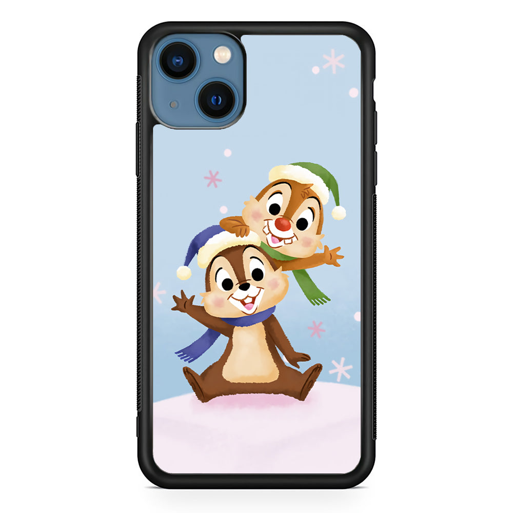 Chip And Dale Happy In Winter iPhone 15 Plus Case - Carneyforia