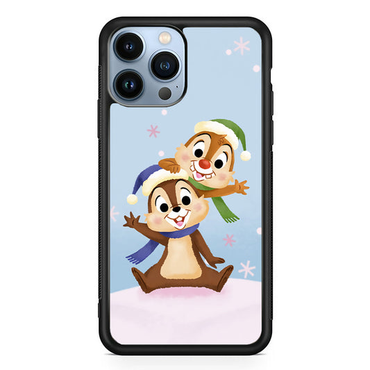 Chip And Dale Happy In Winter iPhone 14 Pro Max Case - Carneyforia