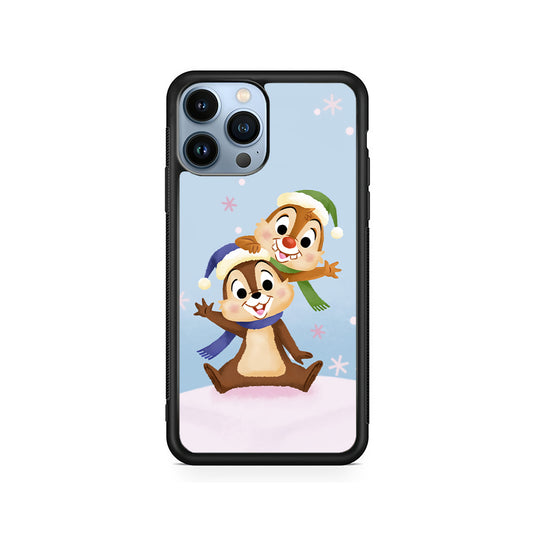Chip And Dale Happy In Winter iPhone 15 Pro Max Case