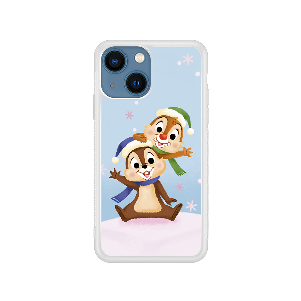 Chip And Dale Happy In Winter iPhone 15 Plus Case