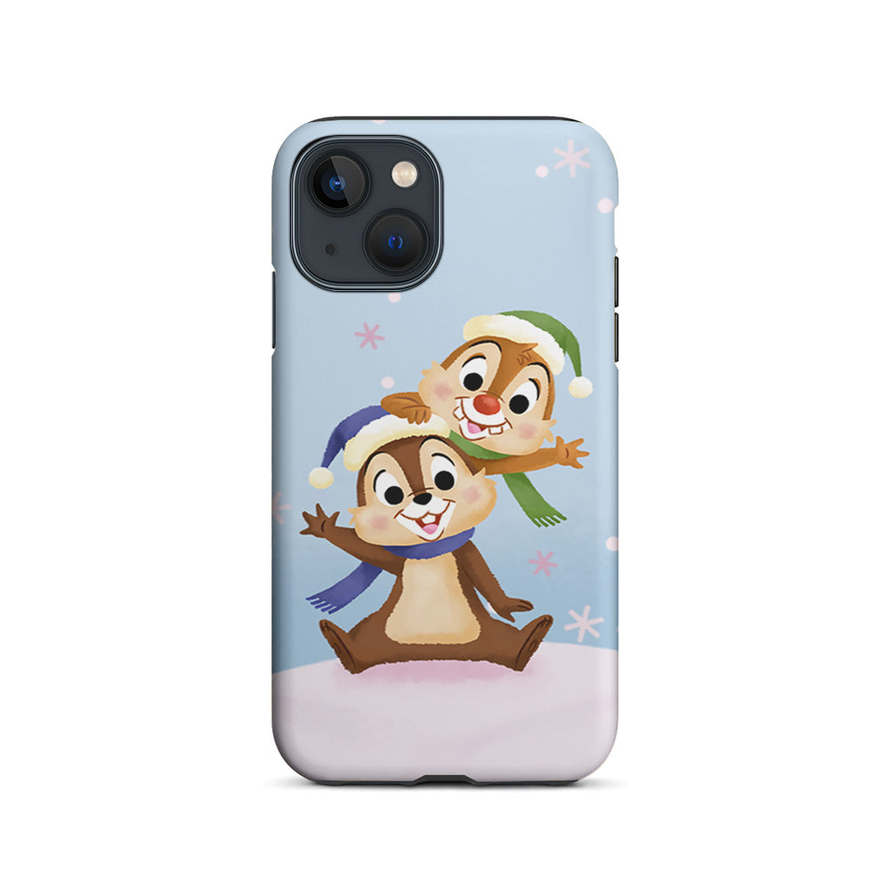 Chip And Dale Happy In Winter iPhone 15 Plus Case