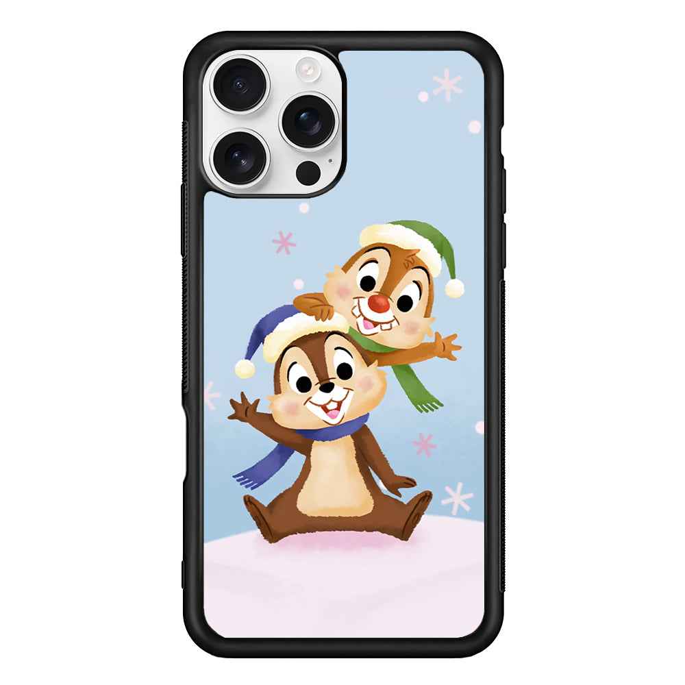 Chip And Dale Happy In Winter iPhone 16 Pro Case