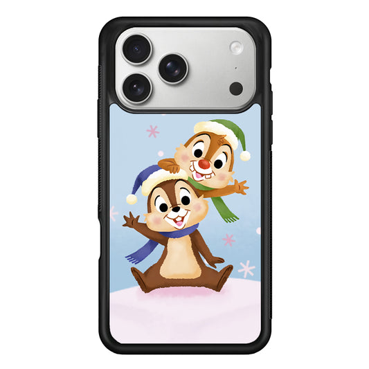 Chip And Dale Happy In Winter iPhone 17 Pro Max Case