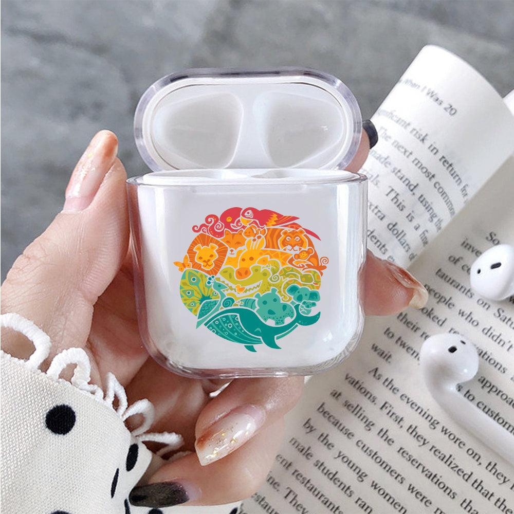 Collage of Nature Life Apple Airpods Clear Case