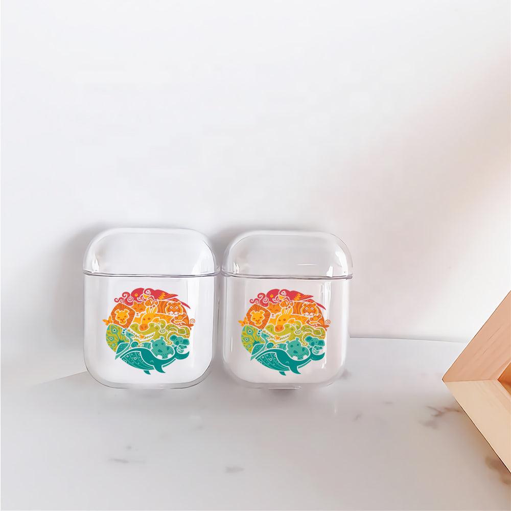 Collage of Nature Life Apple Airpods Clear Case