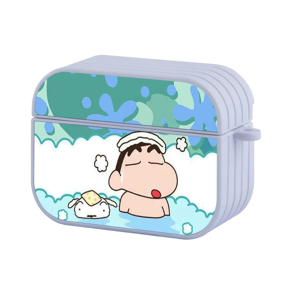 Crayon Shinchan Take a Break with a Hot Bath Apple Airpods Pro 3 Case White
