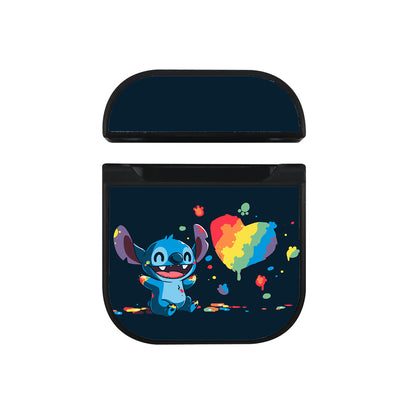 Cute Baby Stitch Apple Airpods Case Black