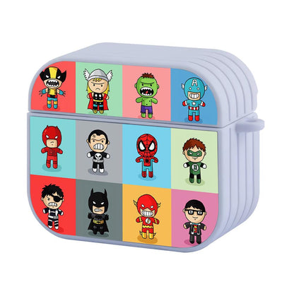 Cute Superhero Chibi Color Block Apple Airpods 4 Case White