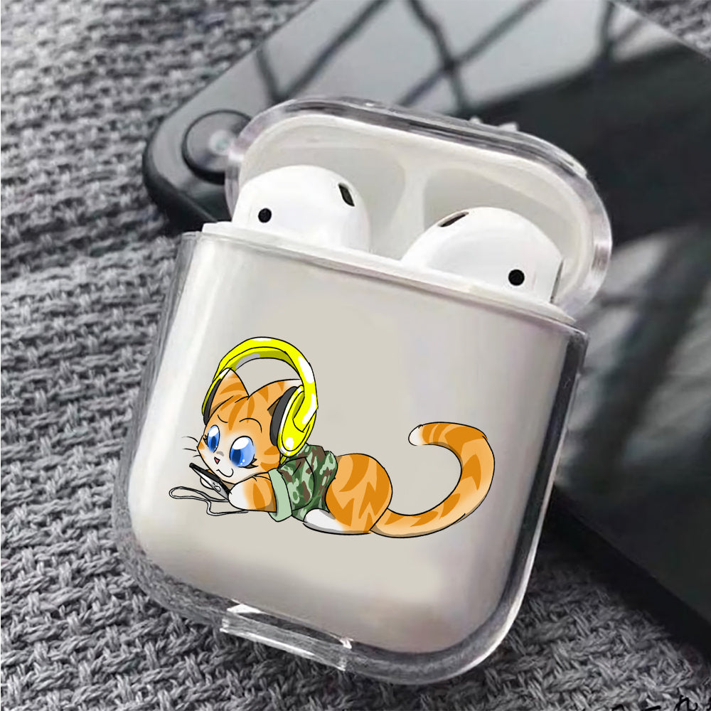 Cute Cat Enjoy The Music Apple Airpods Case