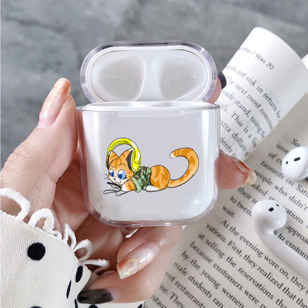 Cute Cat Enjoy The Music Apple Airpods Case