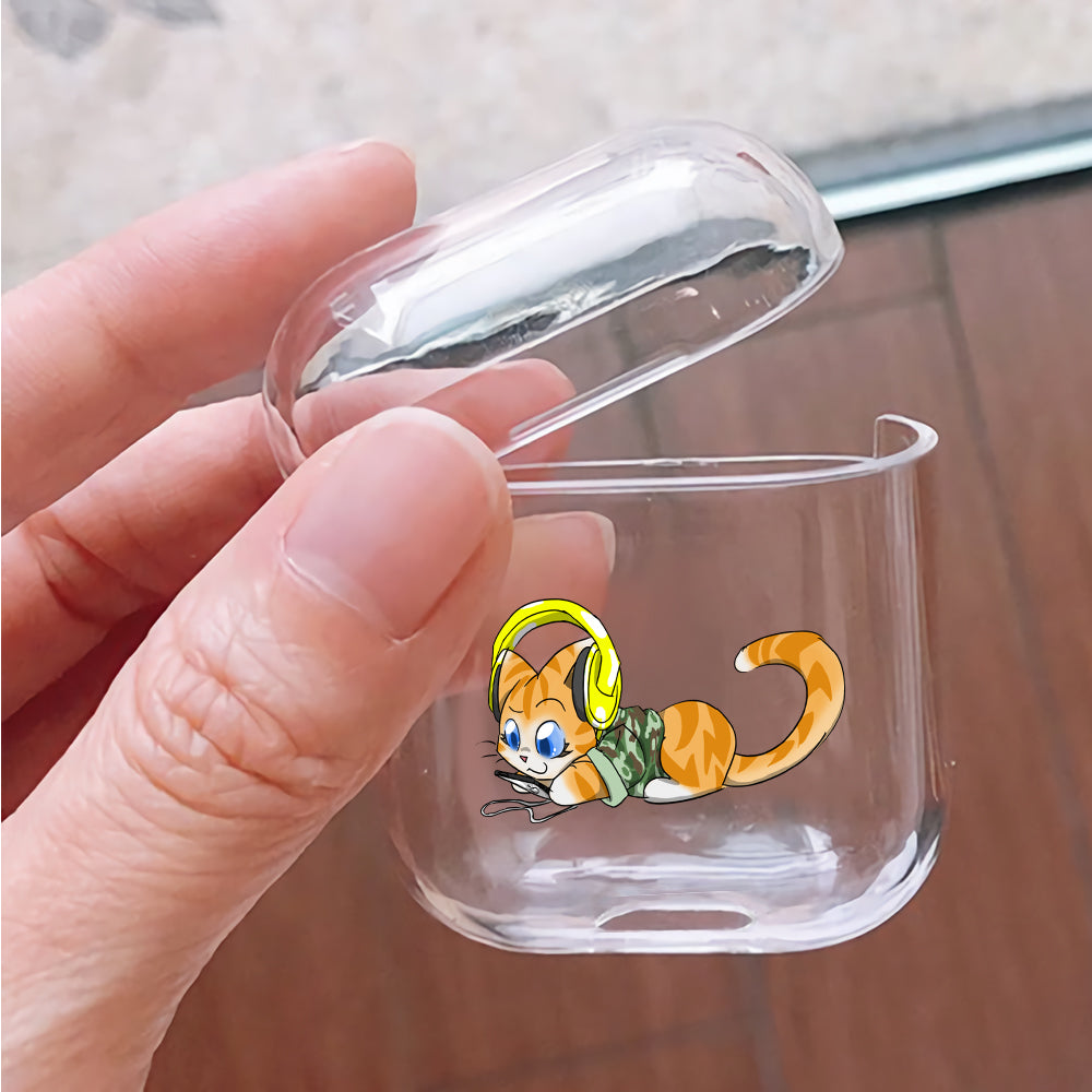 Cute Cat Enjoy The Music Apple Airpods Case