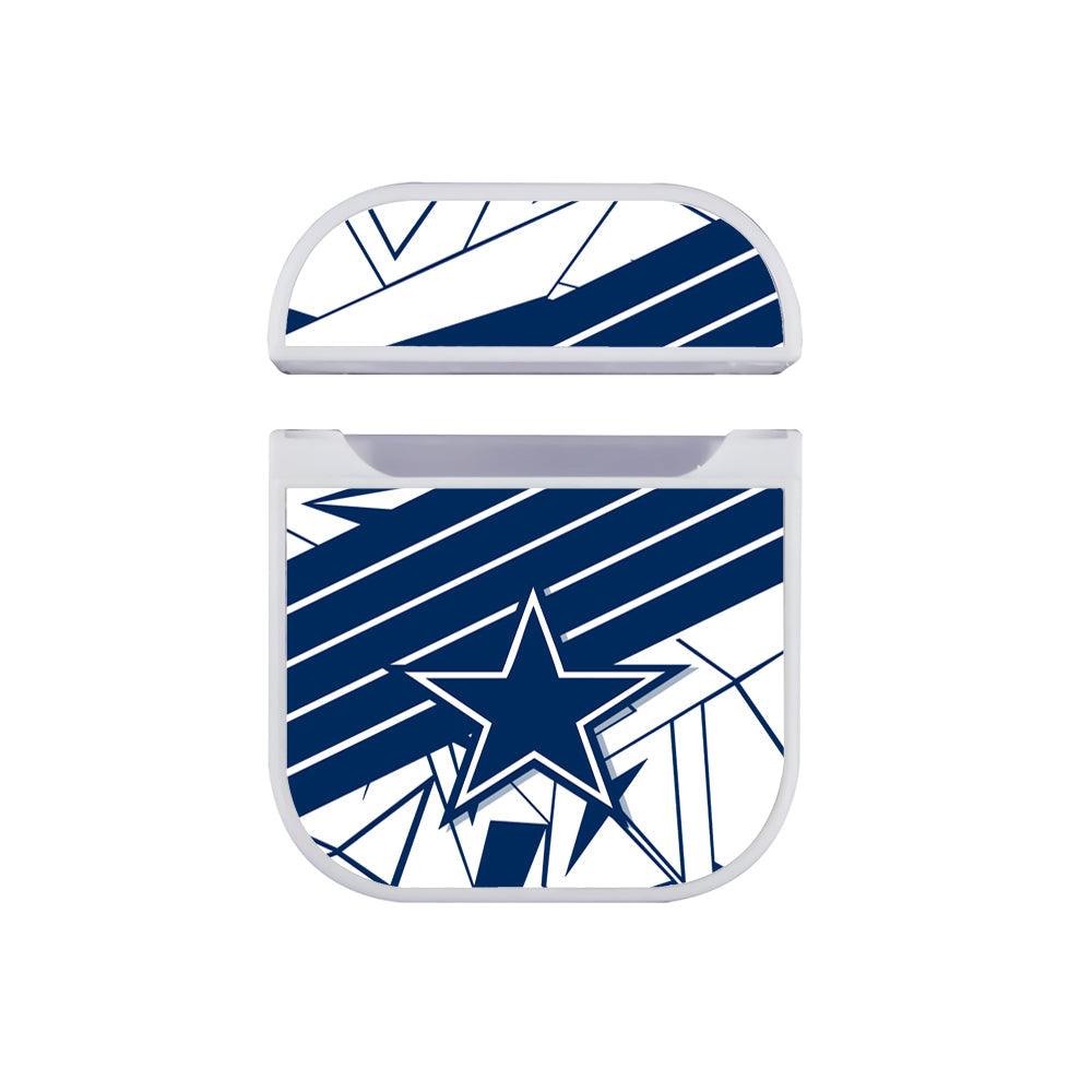 Dallas Cowboys on Blue Shapes Apple Airpods Case White