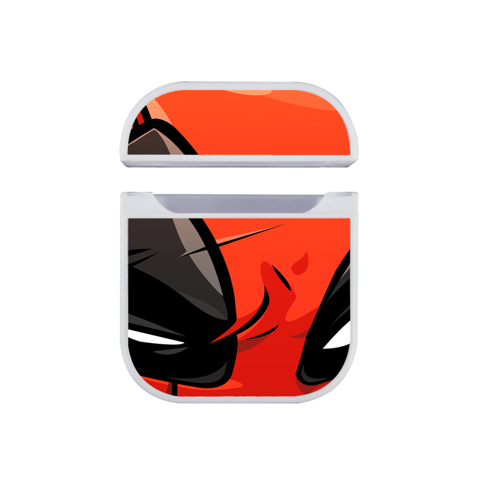 Deadpool Angry Expression Apple Airpods Case White