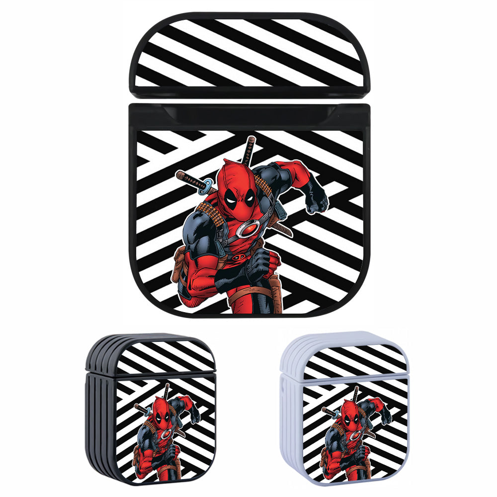 Deadpool Black and White Abstract Apple Airpods Case