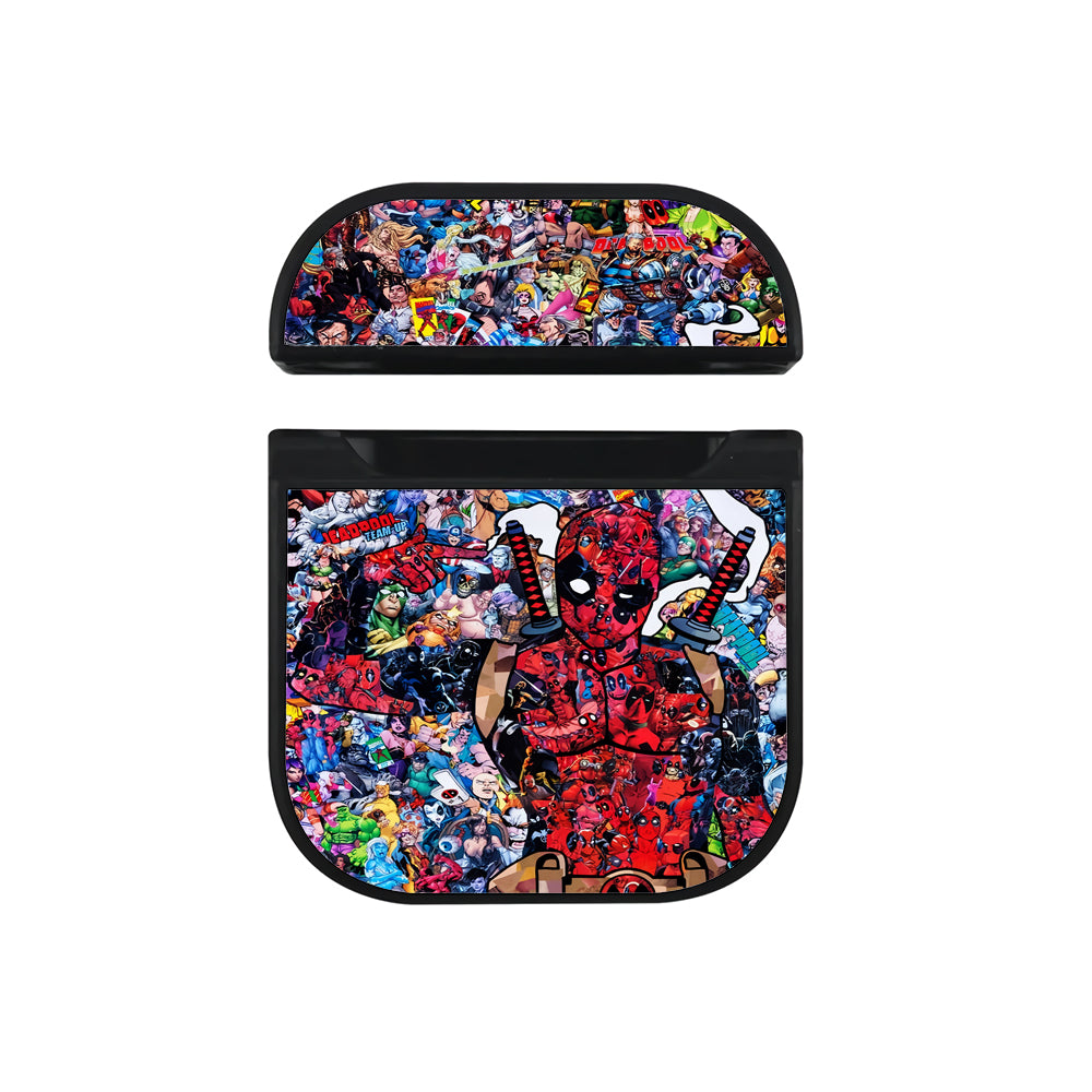Deadpool Comic Heroes Apple Airpods Case Black