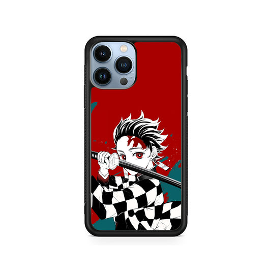 Demon Slayer Deep Blood of Tanjiro iPhone 14 Pro Max Case