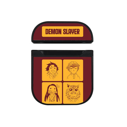Demon Slayer Face After Work Apple Airpods Case Black