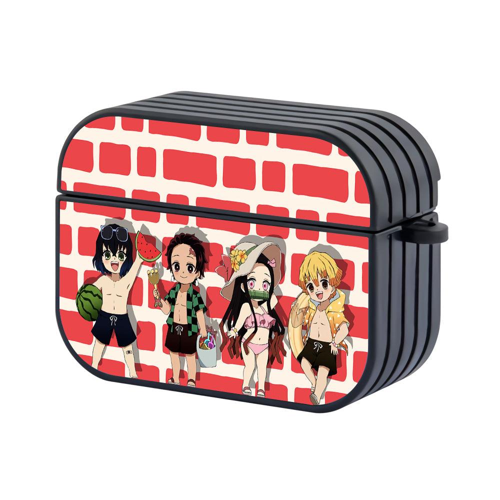Demon Slayer Playing on The Beach Apple Airpods Pro Case Black
