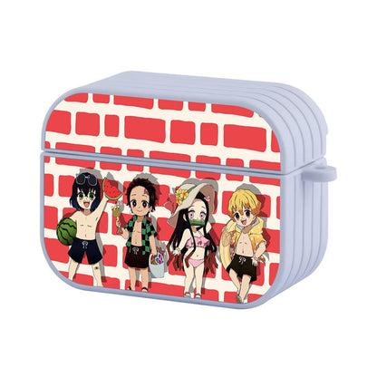 Demon Slayer Playing on The Beach Apple Airpods Pro Case White