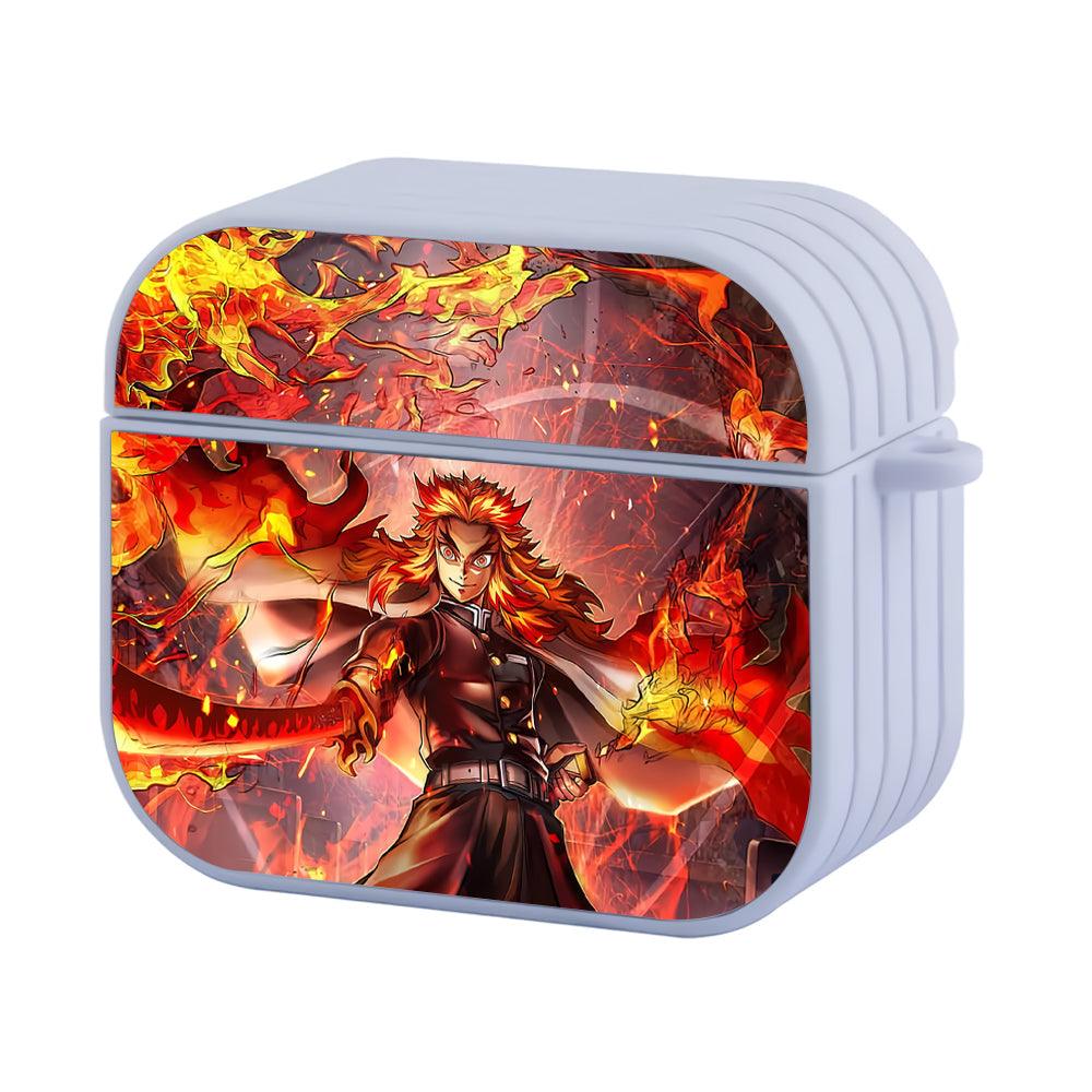 Demon Slayer Rengoku Blade of Fire Apple Airpods 4 Case White