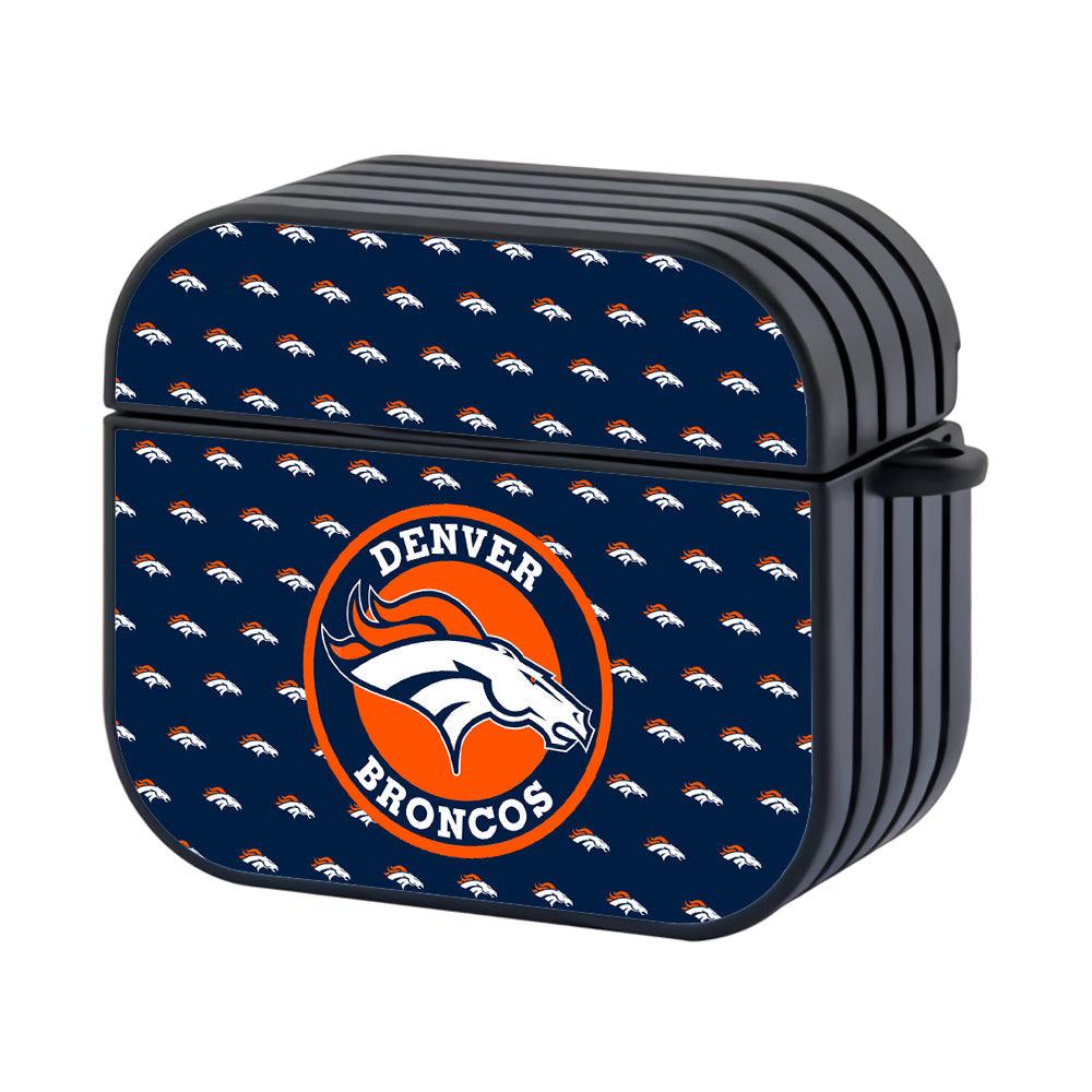 Denver Broncos NFL Rounded Emblem Over Banner Apple Airpods 4 Case Black