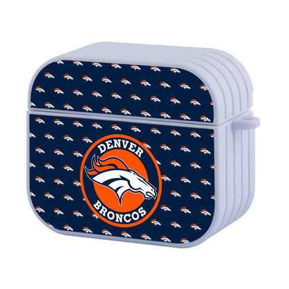 Denver Broncos NFL Rounded Emblem Over Banner Apple Airpods 4 Case White