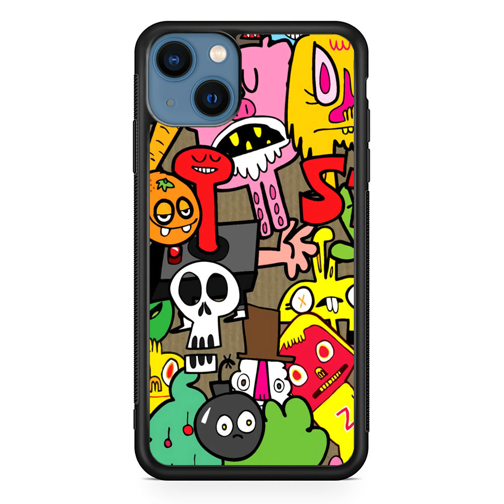 Doodle Halloween Scary Night iPhone 15 Plus Case - Carneyforia