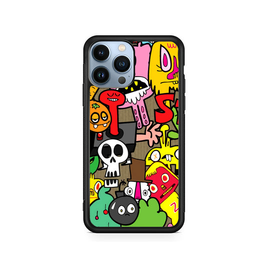 Doodle Halloween Scary Night iPhone 14 Pro Max Case