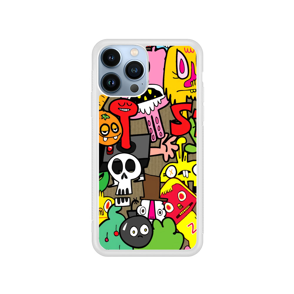 Doodle Halloween Scary Night iPhone 14 Pro Max Case