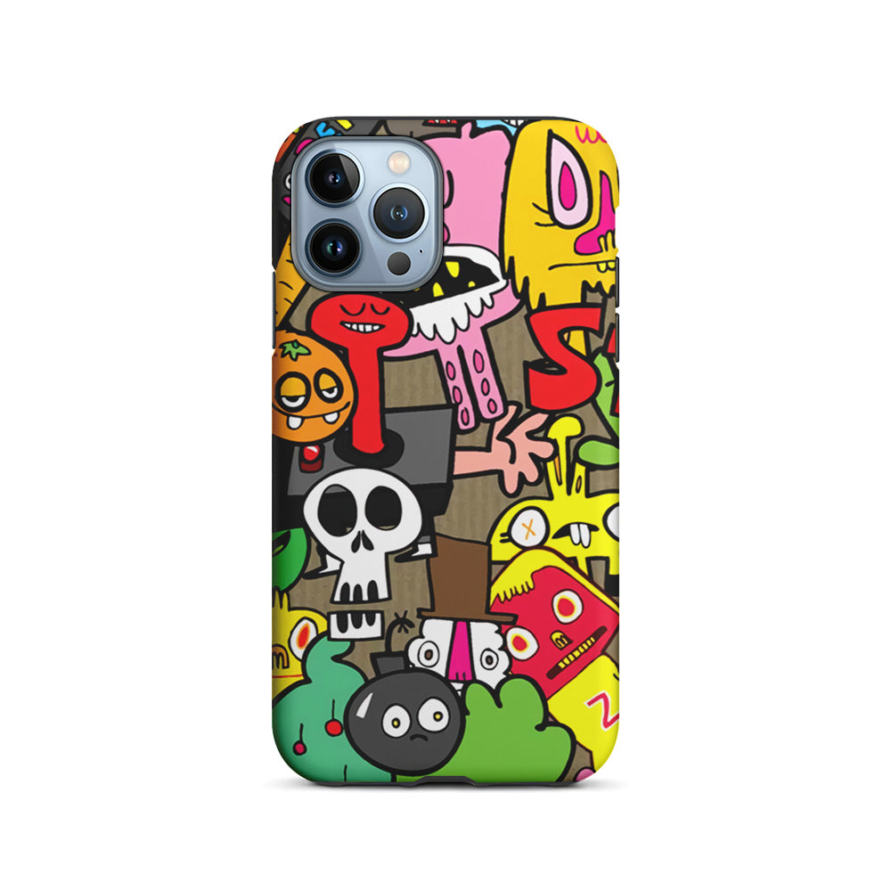 Doodle Halloween Scary Night iPhone 14 Pro Max Case