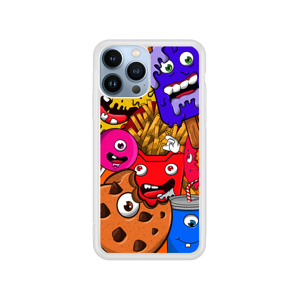 Doodle Monsters Snack iPhone 14 Pro Max Case