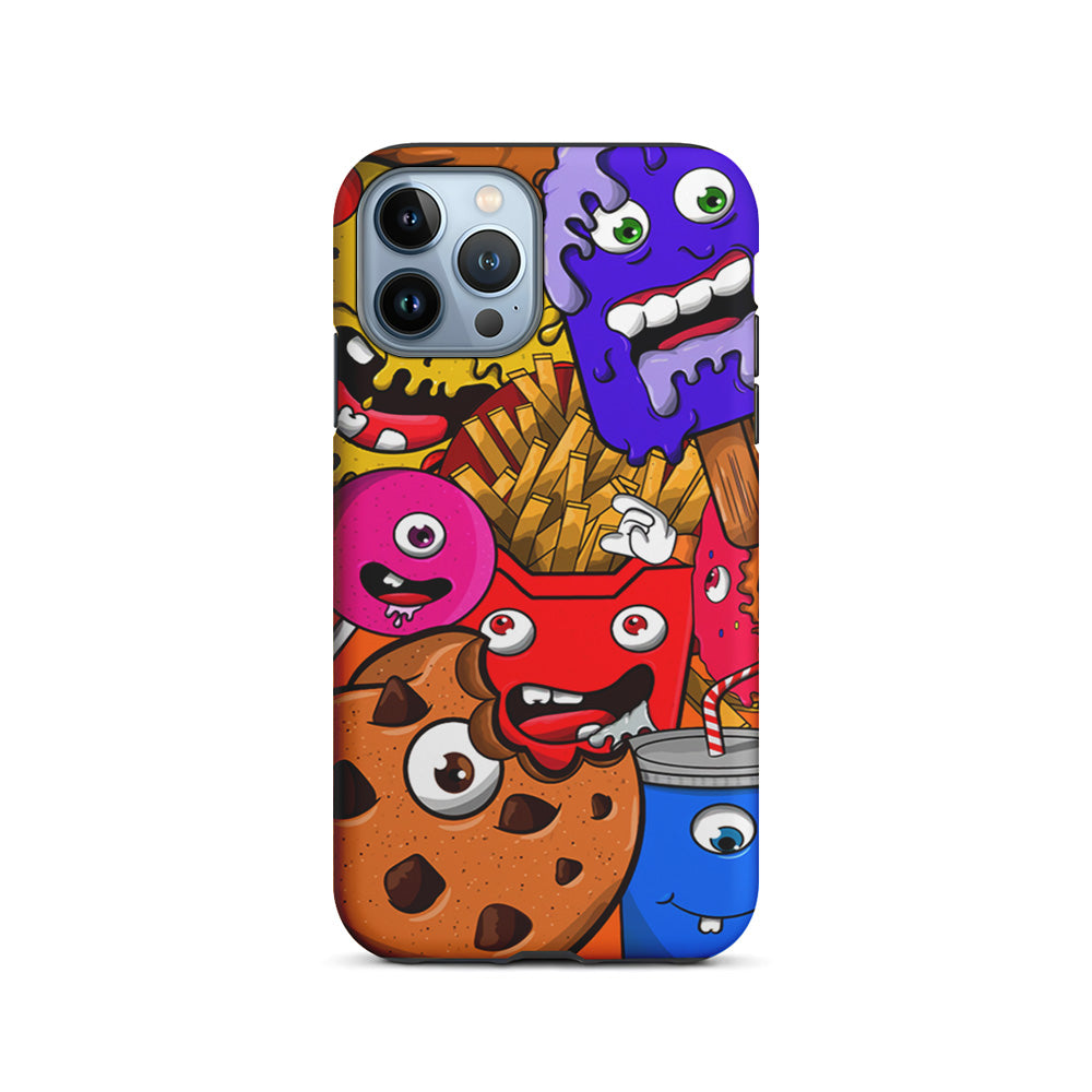 Doodle Monsters Snack iPhone 14 Pro Max Case