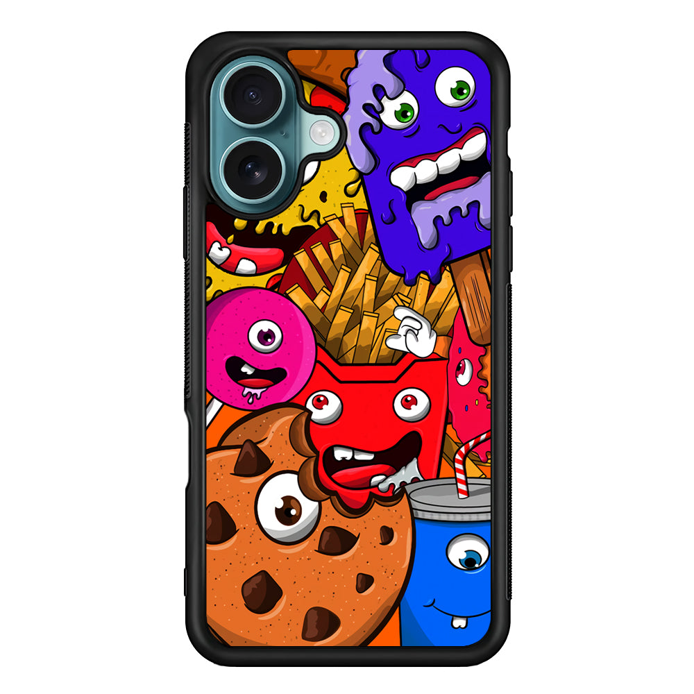 Doodle Monsters Snack iPhone 17 Case