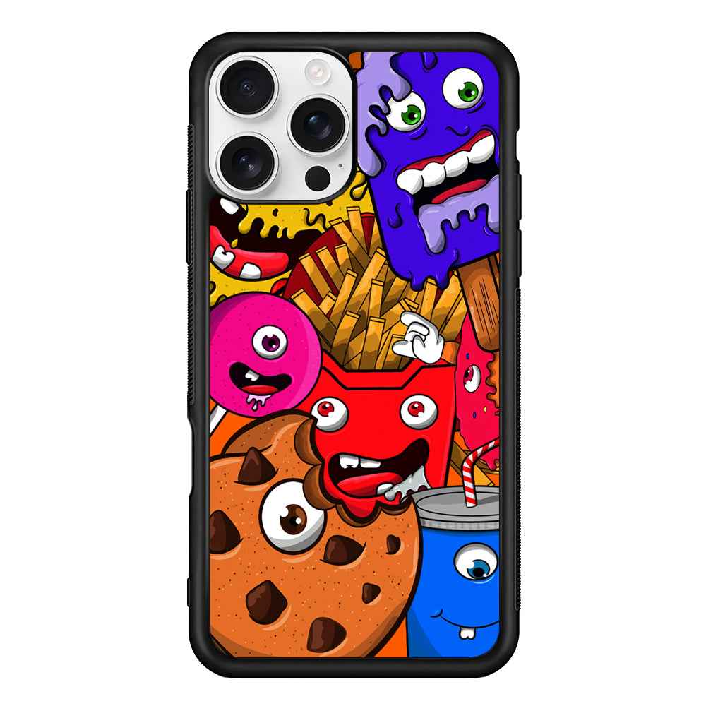 Doodle Monsters Snack iPhone 16 Pro Case