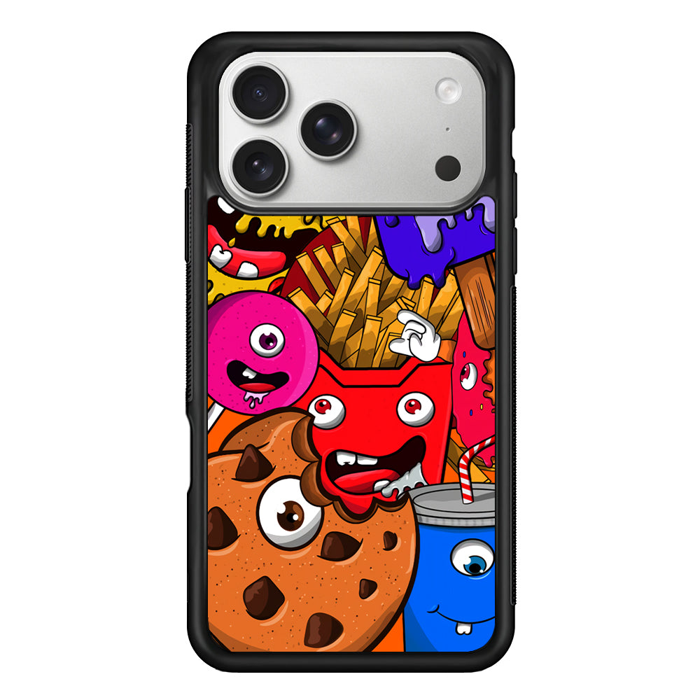 Doodle Monsters Snack iPhone 17 Pro Max Case