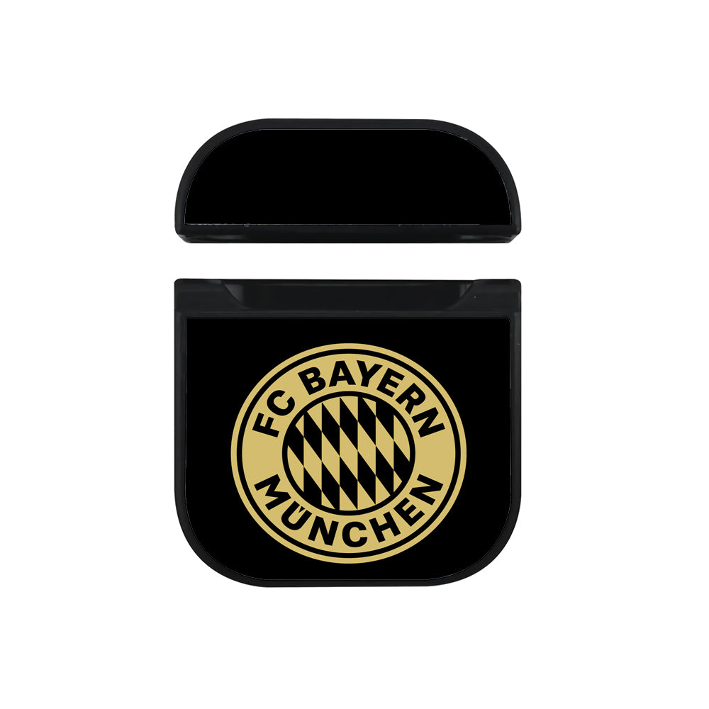 FC Bayern Munchen Gold Logo Apple Airpods Case Black
